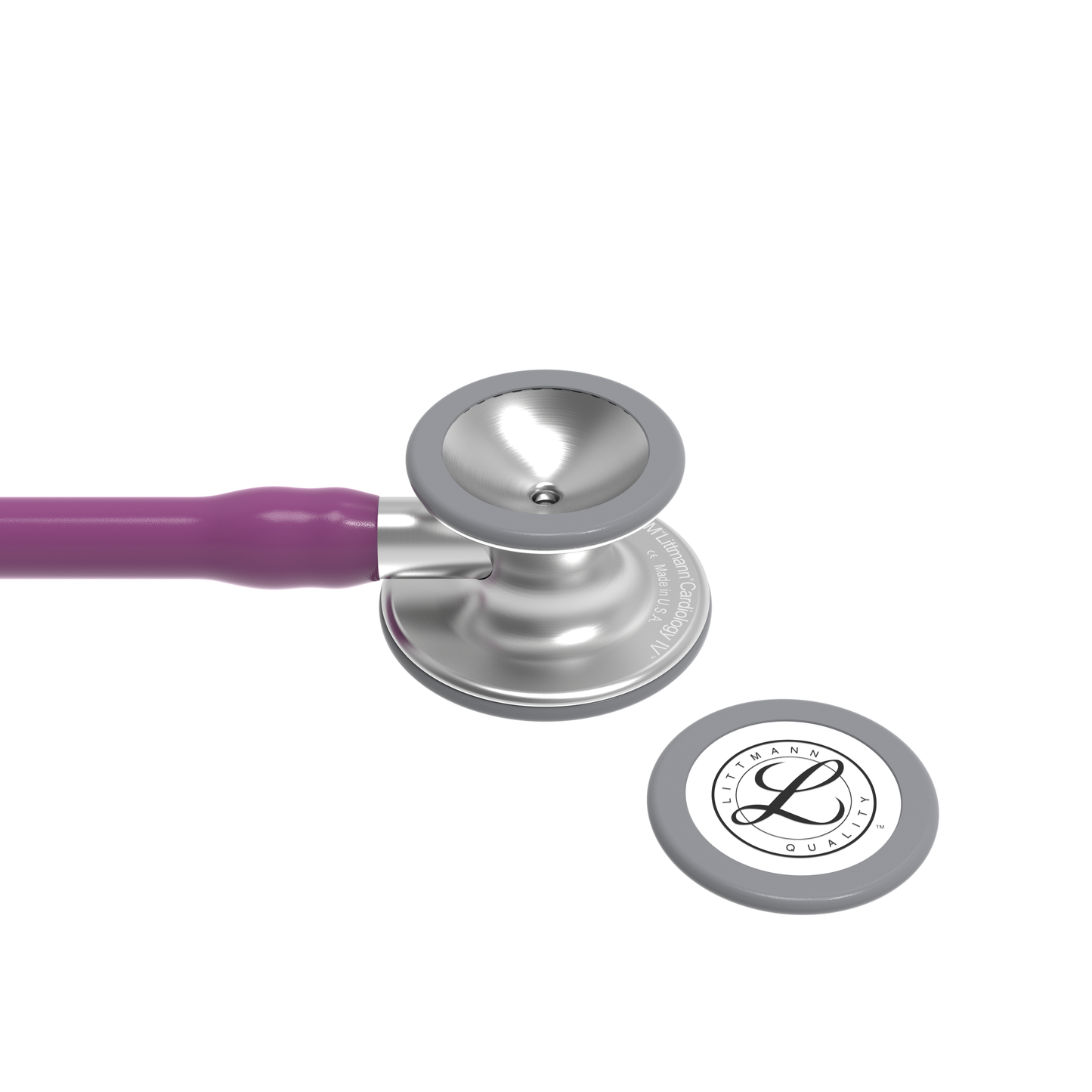 Fonendoscopio diagnóstico 3M™ Littmann® Cardiology IV™, campana de acabado estándar, tubo color ciruela y vástago y auricular de acero inoxidable, 68,5 cm, 6156