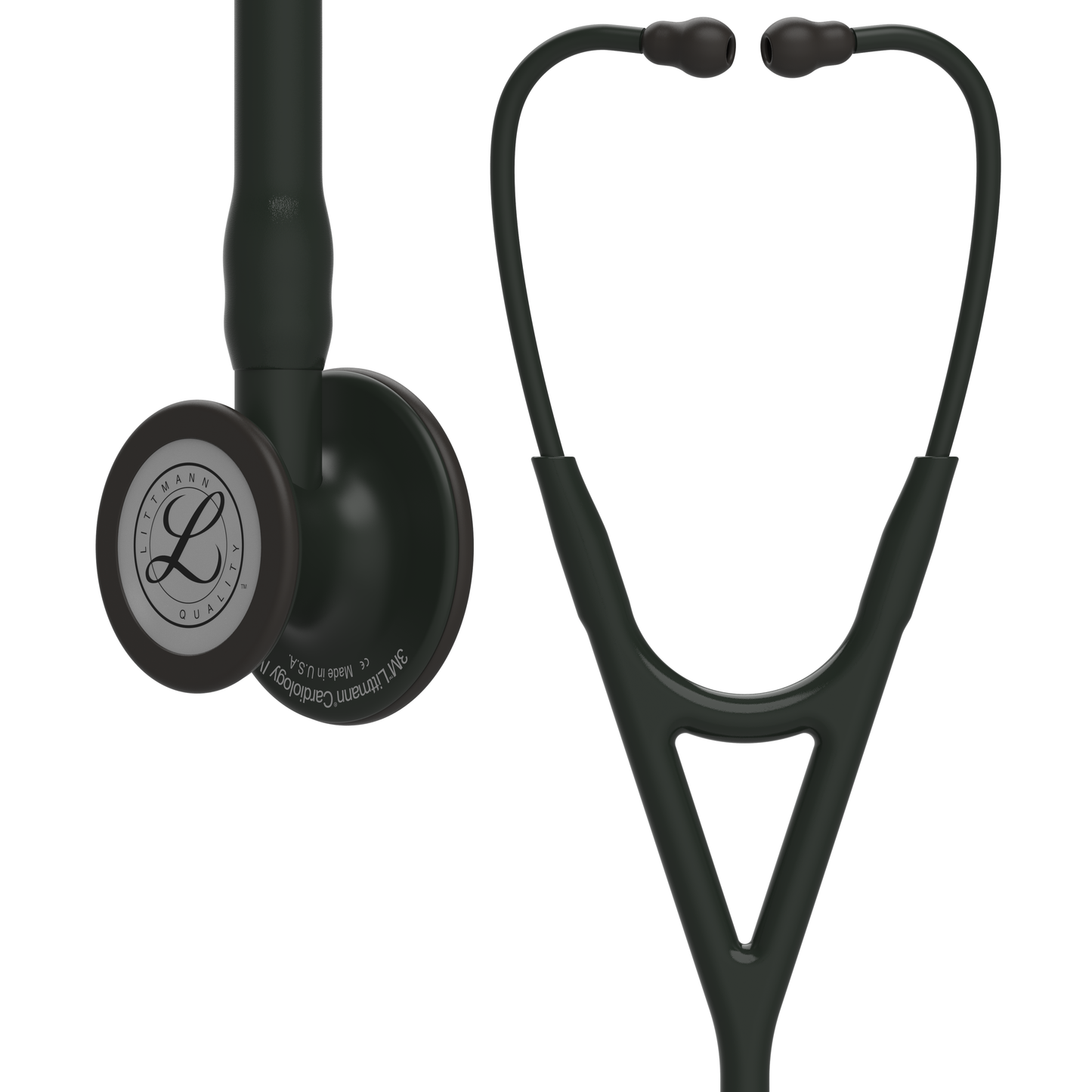 Stetoskop 3M™ Littmann® Cardiology IV™ Diagnostic, membranski nastavek črne barve, črna cev, koren in slušalke, 68,5 cm, 6163