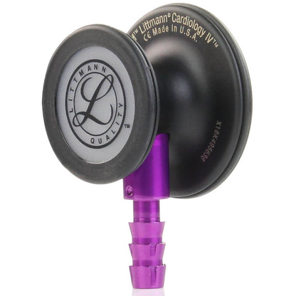 Stéthoscope de diagnostic 3M™ Littmann® Cardiology IV™, tubulure noire, Black Edition, base violet, 69 cm, 6203