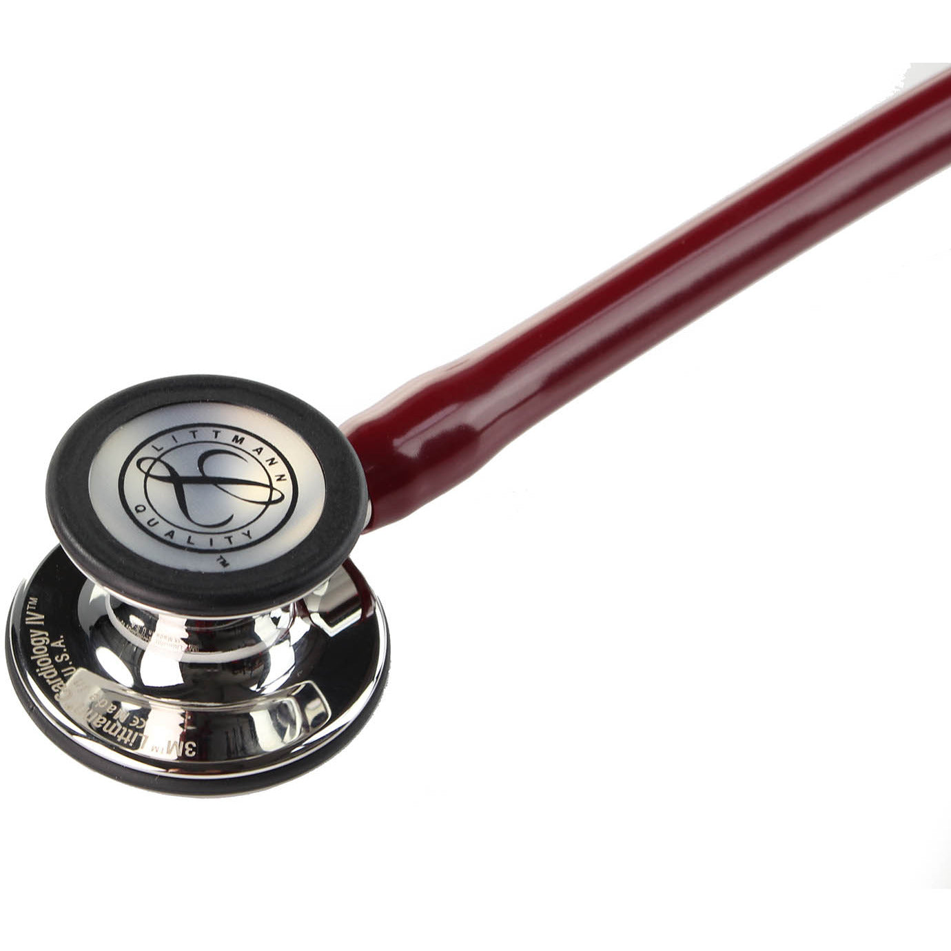 Fonendoscopio diagnóstico 3M™ Littmann® Cardiology IV™, campana y vástago de acabado en espejo, tubo color granate y auricular de acero inoxidable, 68,5 cm, 6170