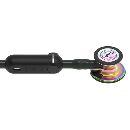 Stéthoscope numérique 3M™ Littmann® CORE, 8572 tubulure noire, Édition Rainbow brillant, base et lyre noire, 69 cm